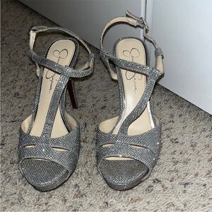 Jessica Simpson Silver Strappy Heels